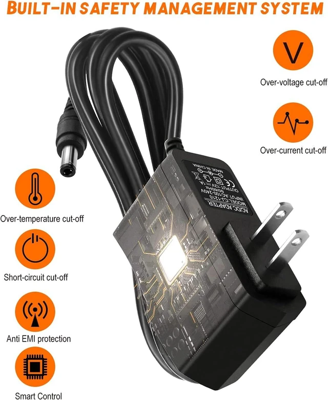Alt view image 4 of 7 - 12V 1A Universal Power Supply AC Adapter 100-240V 50-60Hz to DC 12V Power Cord 5.5mm x 2.5mm Barrel Connector 12V DC Power Adapter Transformer for CCTV Camera LED Strip Lights Routers BT Speakers