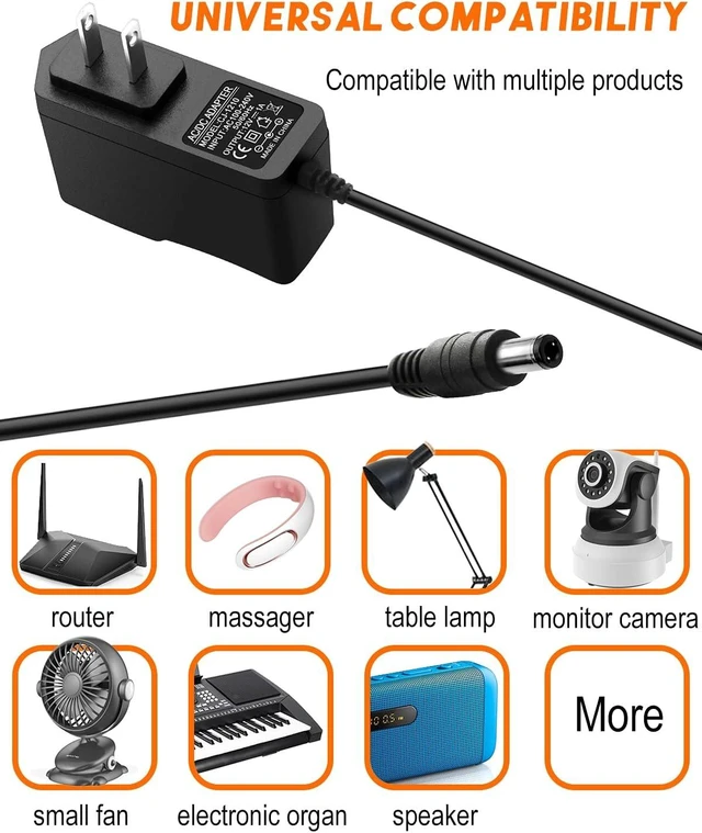 Alt view image 5 of 7 - 12V 1A Universal Power Supply AC Adapter 100-240V 50-60Hz to DC 12V Power Cord 5.5mm x 2.5mm Barrel Connector 12V DC Power Adapter Transformer for CCTV Camera LED Strip Lights Routers BT Speakers