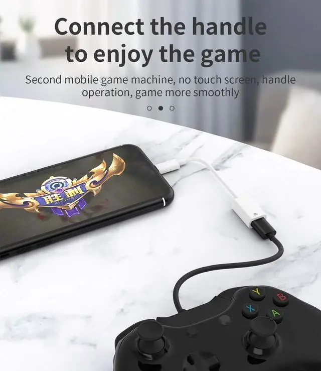Alt view image 3 of 7 - iPhone OTG Adapter(2Pack)lightning male to USB Female Converter Data Sync dongle for 14 13 12 11 pro max 7 8 plus ipad Camera Card Reader USB Flash Drive Mouse Keyboard Hub MIDI Piano Connector U Disk