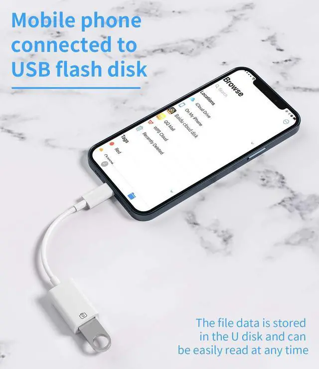 Alt view image 6 of 7 - iPhone OTG Adapter(2Pack)lightning male to USB Female Converter Data Sync dongle for 14 13 12 11 pro max 7 8 plus ipad Camera Card Reader USB Flash Drive Mouse Keyboard Hub MIDI Piano Connector U Disk