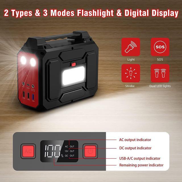 Alt view image 7 of 7 - Apowking Portable Power Bank with AC Outlet, 146Wh/39600mAh 110V/100W Laptop Charger Battery Backup, External Battery Pack Power Supply for Home Emergency Outage, Outdoor Camping RV Trip Adventure