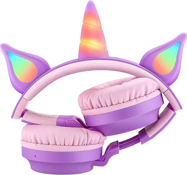 Alt view image 4 of 7 - NENOS Bluetooth Kids Headphones - Wireless 93dB Limited Volume Unicorn Headphones