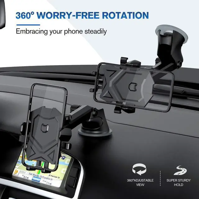 Alt view image 6 of 7 - Phone Holder for Car Universal Long Neck Car Mount Holder Compatible with iPhone Xs XS Max XR X 8 8 Plus 7 7 Plus S10 S9 S8 S7 S6 LG and More