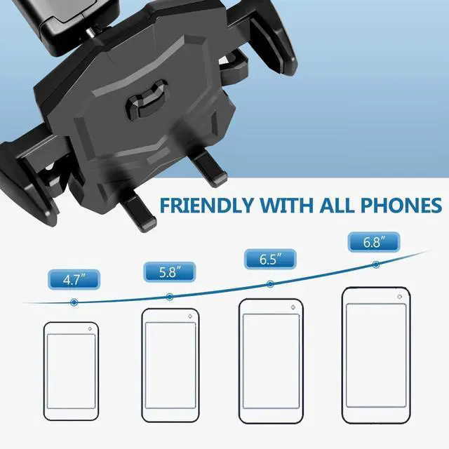 Alt view image 7 of 7 - Phone Holder for Car Universal Long Neck Car Mount Holder Compatible with iPhone Xs XS Max XR X 8 8 Plus 7 7 Plus S10 S9 S8 S7 S6 LG and More