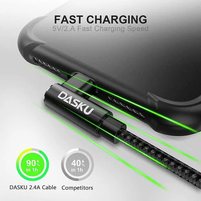 Alt view image 2 of 7 - Short iPhone Charger 1FT 2Pack [ MFi Certified] 12 inch 90 degree Lightning Cable Fast Nylon Braided Right Angle iPhone Charging Cord Compatible with iPhone 14/13/12/11/XS/XR/X/8/7/6/6s Puls/iPad