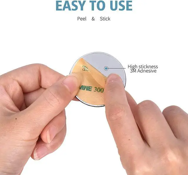 Alt view image 2 of 7 - Mount Metal Plate for Cell Phone Magnet Holder Magnetic Car Mount with Strong Adhesive Sticker, 2 Round and 2 Rectangle Black