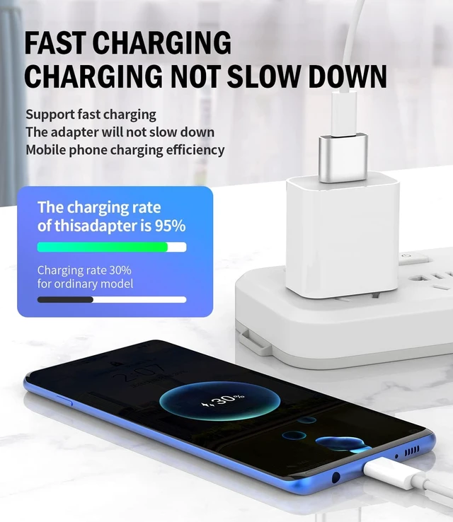 Alt view image 6 of 7 - USB C to USB Adapter(3Pack) Type-C Female to USB-A Male Power Charger Connector Thunderbolt Charging Cable Converter Block Portable for iPhone 14 13 12 IPad Compatible for for Galaxy