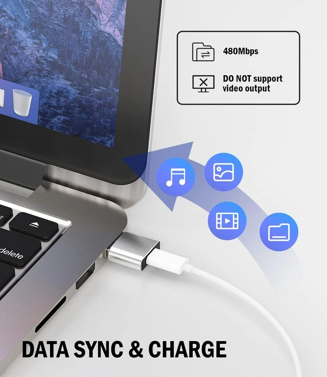Alt view image 2 of 7 - USB C to USB Adapter(3Pack) Type-C Female to USB-A Male Power Charger Connector Thunderbolt Charging Cable Converter Block Portable for iPhone 14 13 12 IPad Compatible for for Galaxy