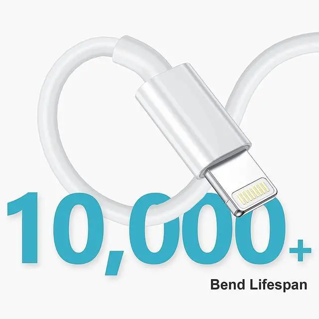 Alt view image 4 of 7 - 2 Pack  iPhone Fast Charger Cable  MFi Certified  USB Type C to Lightning Cable for iPhone 12/12Pro/Max/11/11Pro/XS/Max/XR/X/8/8Plus/7/6/5/SE (White 1M/3.3FT) Original Certified