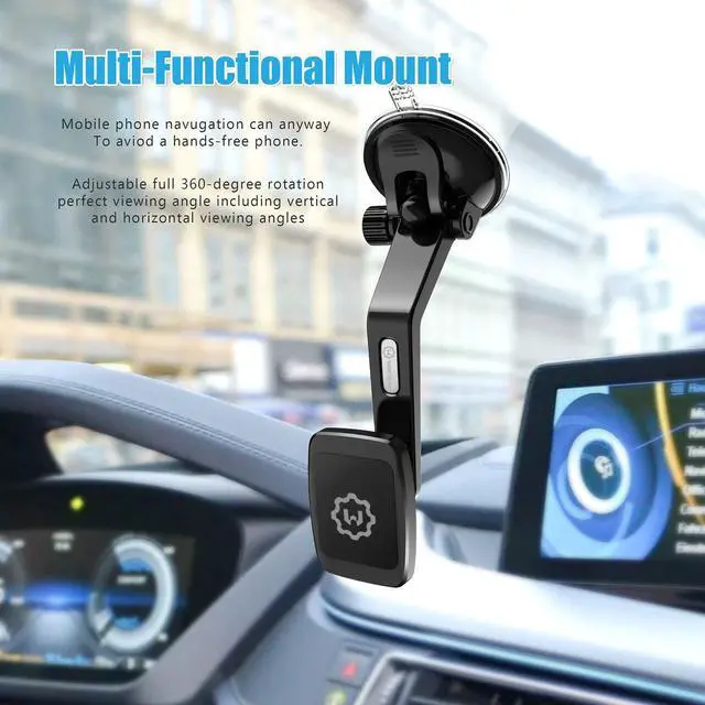 Alt view image 3 of 7 - WixGear Magantic Mount, Universal Dashboard Curved Magnetic Phone Car Mount Holder for Cell Phones and Mini Tablets with Fast Swift-snap Technology, Magnetic Cell Phone Mount