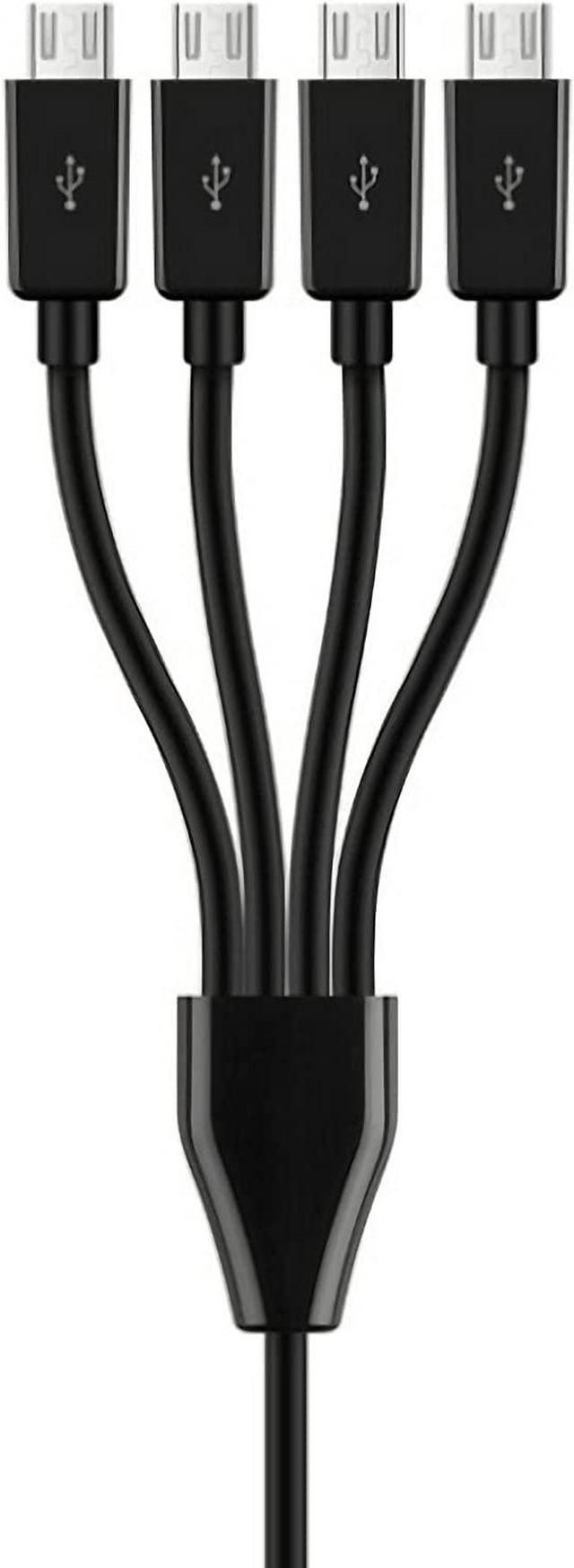 Alt view image 3 of 3 - Multi Micro USB Charging Cable, 4 in 1 USB 2.0 A Male to 4 Micro USB Male,Micro USB Splitter Cable (Black 0.5M)