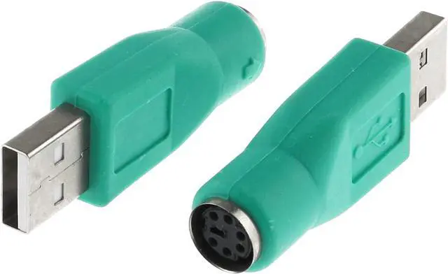 Alt view image 2 of 6 - USB to PS2 Adapter 2PCS Green PS/2 Female to USB Male Converter Adapter for Mouse and Keyboard Green