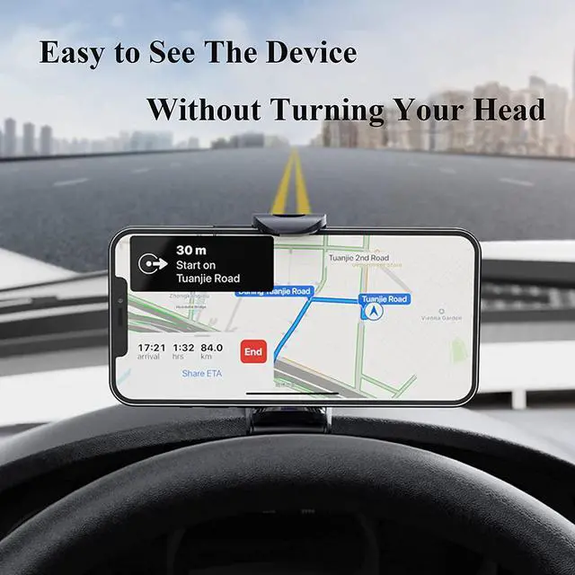 Alt view image 5 of 7 - Car Phone Mount, Cell Phone Holder for Car 360 Degree Rotation Dashboard Car Clip Mount Stand Suitable for 4.7 to 6.5 inch Smartphones (Black)