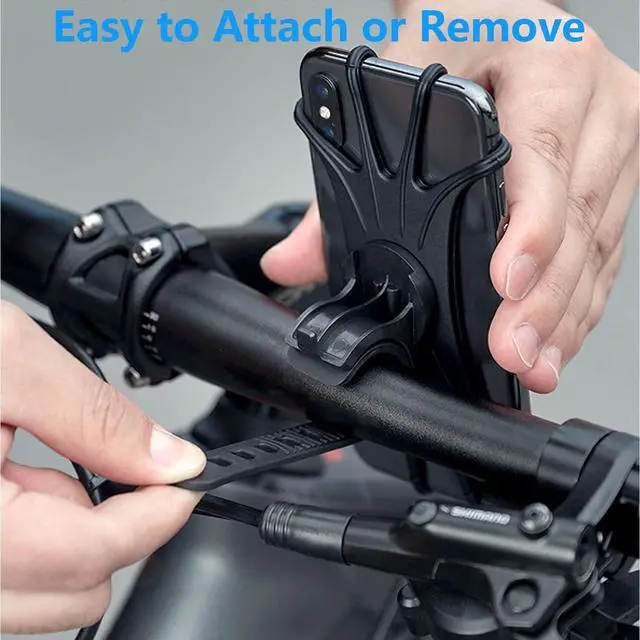 Alt view image 5 of 7 - 2 Pack Universal Bike Phone Mounts, 360 Rotation Silicone Holders for iPhone and Samsung, Compatible with 4.7-6.8 Inches Phones, Easy Installation