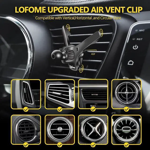 Alt view image 2 of 7 - Universal Air Vent Clip for Car Mount,Sturdy Vent Grip for Most Car Phone Holder&Wireless Car Charger-Only Vent Clip for Replace/Upgrad(Compatible with Joint Ball Diameter 0.67 in/17mm)