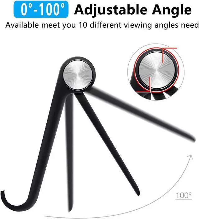 Alt view image 3 of 7 - VOVIGGOL Cell Phone Stand Holder, Cellphone Holder Adjustable Desktop Phone Stand for Desk, Foldable Phone Cradle Dock Mobile Stand for iPhone iPad Tablet 4 to 7.9 Inch Smartphones (Black)
