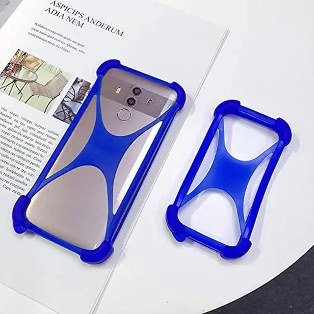 Alt view image 3 of 6 - Universal Smart Phone Bumper Case Elastic Soft Silicone Cover for 5.2 Phones Size 4 to 6.5 inch Case (Blue)
