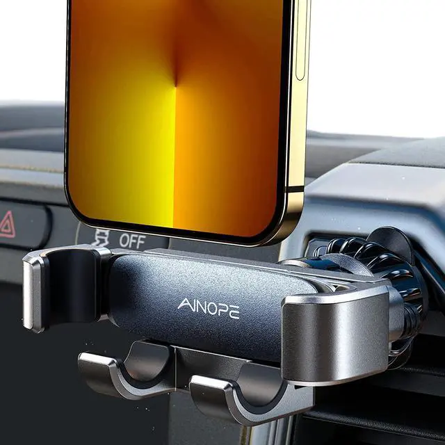 Main image of AINOPE Car Phone Holders for Your Car [Ultra Convenient] Air Vent Phone Mount [Thick Cases Friendly] Cell Phone Holder Car Accessories for Women Men for iPhone 16 Pro Max 15 Samsung S25 Ultra Black