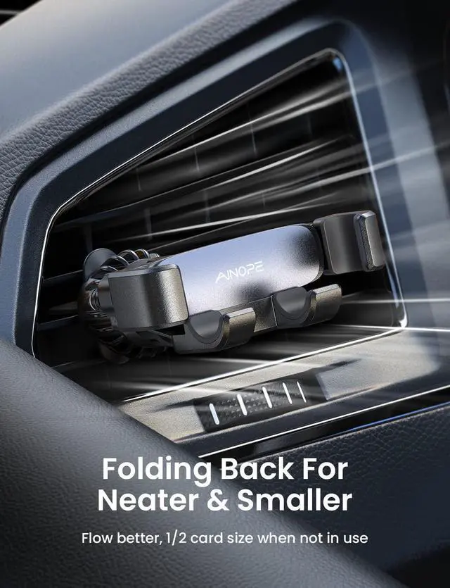 Alt view image 7 of 7 - AINOPE Car Phone Holders for Your Car [Ultra Convenient] Air Vent Phone Mount [Thick Cases Friendly] Cell Phone Holder Car Accessories for Women Men for iPhone 16 Pro Max 15 Samsung S25 Ultra Black