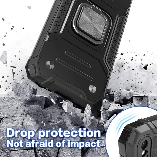 Alt view image 5 of 7 - for iPhone Xs Case with Screen Protector Shock Absorption Heavy Duty Drop Test Case with Car Mount Kickstand Lightweight Protective Phone Case for iPhone X/XS 5.8 Inch Black
