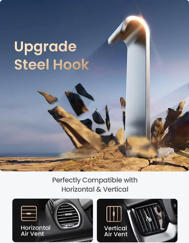 Alt view image 5 of 7 - LISEN Phone Holder Car for Vent [Enjoy Never Blocking] Car Phone Holder Mount for Car [Easily Install] Cell Phone Holder for Car [2 Mounting Options] Compatible for iPhone 14 13 Pro Max Plus All