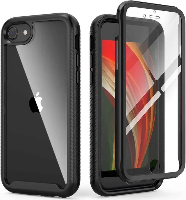 Main image of for iPhone SE 2020 Case for iPhone 8 & 7 & SE 2022 Case(SE 2nd/3rd) Slim Fit Full-Body Shock Absorption Sturdy Cover with Build in Screen Protector Heavy Duty Shock Resistant Hard Cover Black