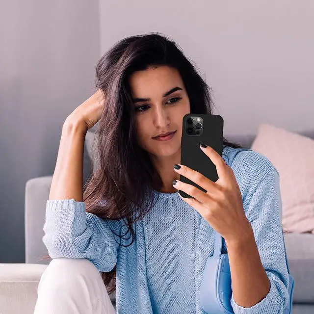 Alt view image 7 of 7 - Designed for iPhone 13 Pro Case Silicone Ultra Slim Shockproof Protective Phone Case with [Soft Anti-Scratch Microfiber Lining] 6.1 inch Black