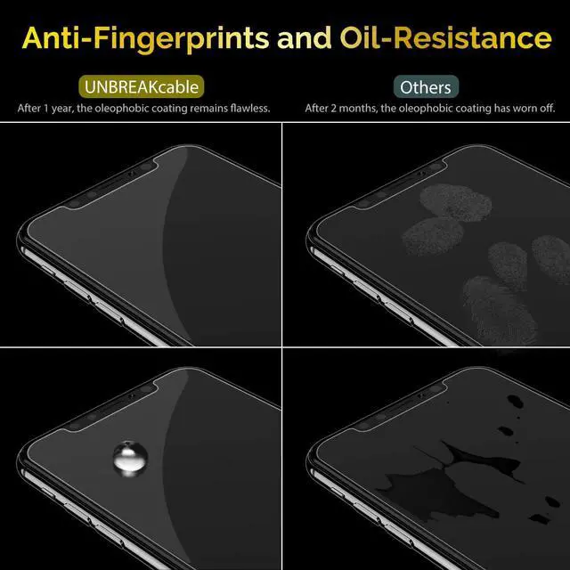 Alt view image 7 of 7 - UNBREAKcable 3-Pack Screen Protector for iPhone 11 Pro/iPhone XS/iPhone X, Double Shatterproof Tempered Glass [Easy Installation Frame] [9H Hardness] [HD Clear] [Case Friendly] for iPhone 5.8 inch