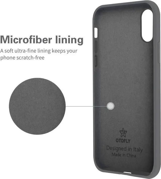 Alt view image 6 of 7 - OTOFLY for iPhone XR Case, [Silky and Soft Touch Series] Premium Soft Silicone Rubber Full-Body Protective Bumper Case Compatible with Apple iPhone XR 6.1 inch (Space Gray)