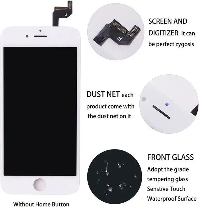 Alt view image 3 of 6 - White Replacement LCD Screen Compatible with iPhone 6S Plus 5.5 Inch Display Digitizer Assembly Full Complete Front Glass with Repair Tools