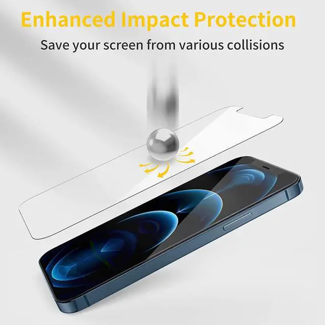 Alt view image 3 of 7 - UNBREAKcable 3-Pack Screen Protector for iPhone 12 Pro Max, Double Shatterproof Tempered Glass [Easy Installation] [9H Hardness] [99.99% HD Clear] [Case Friendly] for iPhone 6.7 inch