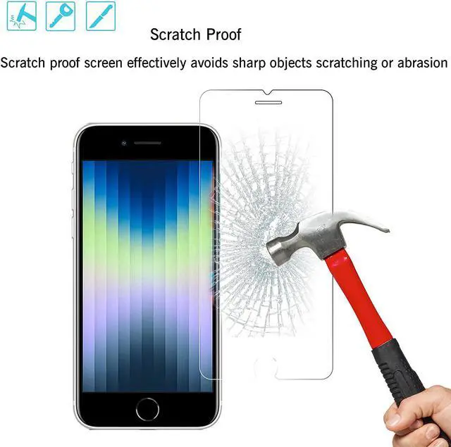 Alt view image 3 of 6 - Ailun Screen Protector for iPhone SE 2020 2nd/2022 3rd Generation, iPhone 8,7,6s,6, 4.7-Inch Tempered Glass 0.25mm Case Friendly 3 Pack Clear