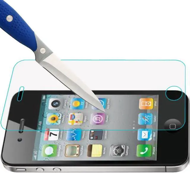 Alt view image 4 of 5 - Mr.Shield [3-PACK] Designed For iPhone 4 / 4S [Tempered Glass] Screen Protector with Lifetime Replacement, Welcome to consult