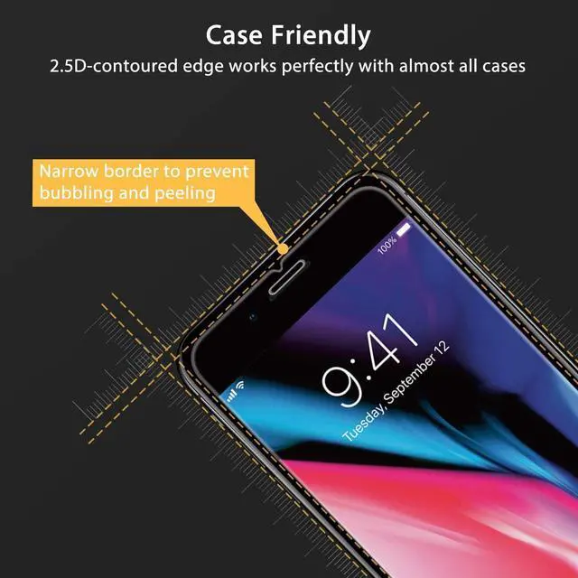 Alt view image 2 of 7 - UNBREAKcable Screen Protector for iPhone SE 2022/SE 2020, iPhone 8/7 [2-Pack] - [Easy Installation Frame] [Double Hardness] [Bubble Free] Tempered Glass Screen Protector for iPhone SE/8/7-4.7 Inch