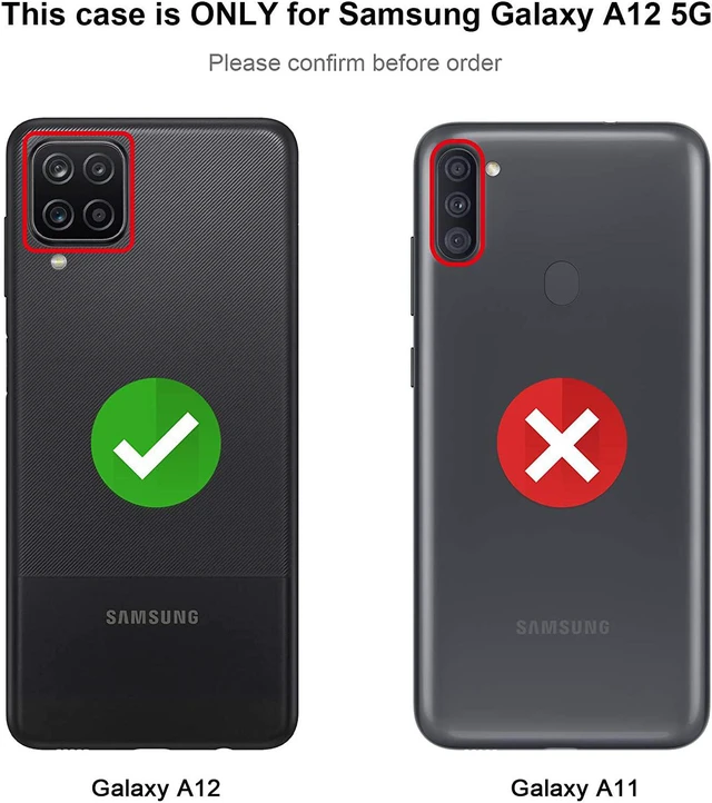 Alt view image 7 of 7 - for Galaxy A12 Case Rugged Dual Layer Shockproof Blue