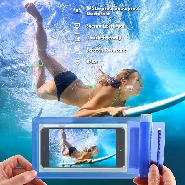Alt view image 3 of 6 - 50 Pack Clear Waterproof Phone Pouch Universal Waterproof Phone Case Waterproof Pouch Dry Bag with Lanyard for Water Games Protect