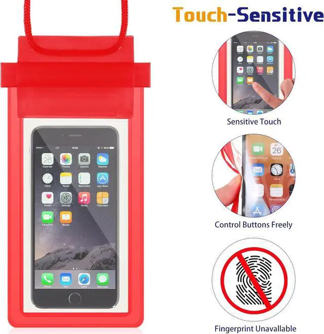 Alt view image 4 of 6 - 50 Pack Clear Waterproof Phone Pouch Universal Waterproof Phone Case Waterproof Pouch Dry Bag with Lanyard for Water Games Protect