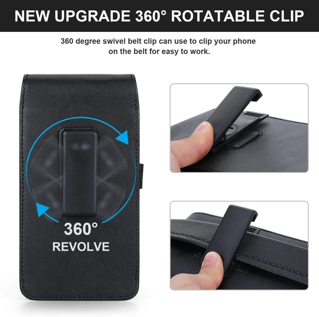 Alt view image 2 of 7 - Phone Holster for Galaxy S24+ Note 20 Ultra 5G Leather Belt Case 360 Rotating Pouch Case Holster Belt Clip for S23+ S22+ 5G S21 FE 5G Note 10 Plus 5G S21+ S20 Ultra S20+ S10+