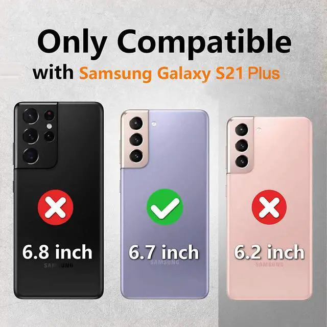 Alt view image 3 of 7 - for Galaxy S21 Plus Case,Full Body Protective Heavy Duty Shockproof Tough Armour Aluminum Alloy Metal Military Case with Silicone Built-in Screen for SAM-UNG Galaxy S21+ 5g 6.7" - Black