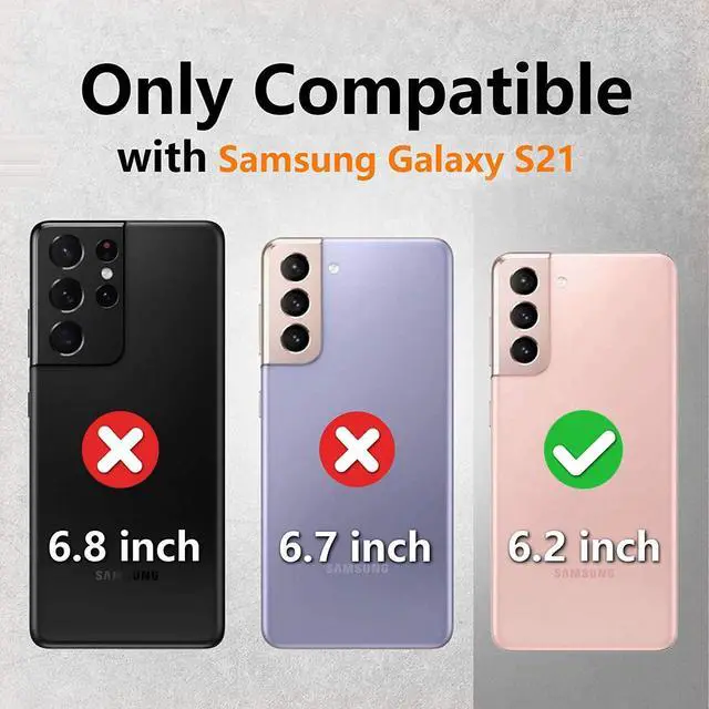 Alt view image 3 of 7 - for Galaxy S21 Case,Full Body Protective Cover Heavy Duty Shockproof Tough Armour Aluminum Alloy Metal Case with Silicone Built-in Screen Protector for SAM-UNG Galaxy S21 6.2" - Black