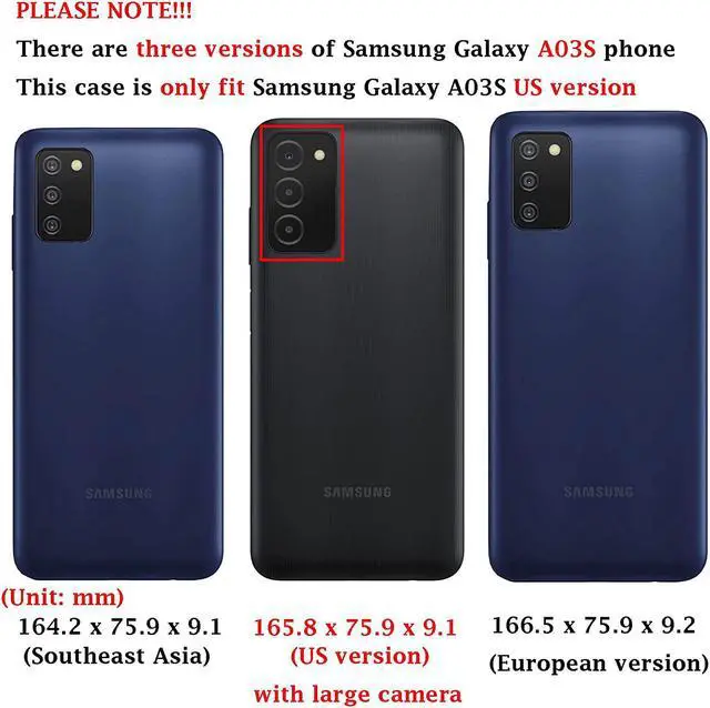 Alt view image 2 of 7 - for Samsung Galaxy A03S Case with HD Screen Protector (Military Grade 16ft. Drop Tested) Magnetic Ring Holder Kickstand Protective Phone Case for Samsung Galaxy A03S, Red