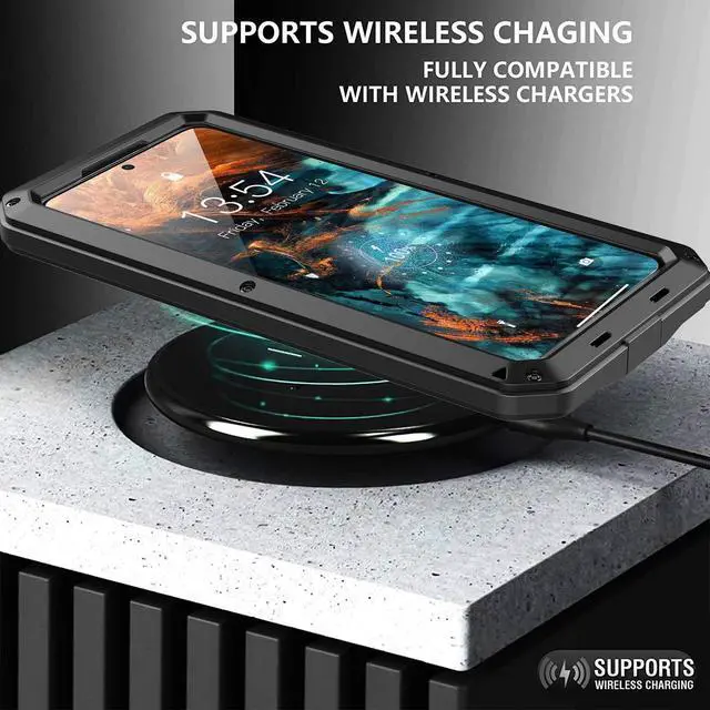 Alt view image 7 of 7 - for Galaxy S23 Case, Full Body Protective Cover Heavy Duty Shockproof Tough Armour Aluminum Alloy Metal Case with Silicone Built-in Screen Protector for SAM-UNG Galaxy S23 6.1" - Black
