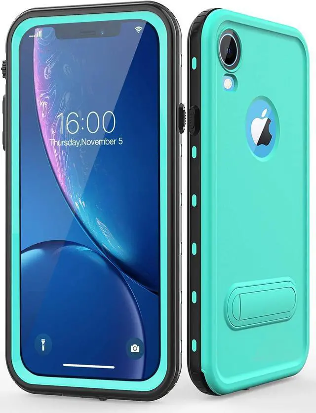 Main image of for iPhone Xr Case Waterproof Shockproof Dustproof IP68 Full-Body Sturdy with Kickstand Case Built-in Screen Protector Underwater Full Sealed Cover Protective for iPhone Xr (Teal)