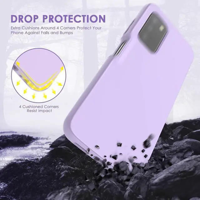 Alt view image 5 of 7 - for Samsung Galaxy A03s Phone Case: Shockproof Silicone Slim Covers Hybrid Pretty Protective Cell Cases - Durable TPU Dual Layer Drop-Proof Girl&Boy Cute Cover (Lavender Purple)
