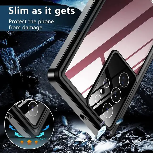 Alt view image 6 of 7 - Designed for Samsung Galaxy S22 Ultra Case, Waterproof Built-in Screen Protector Full Protection Heavy Duty Shockproof Anti-Scratched Rugged Case for Galaxy S22 Ultra 5G 6.8'' 2022, Black