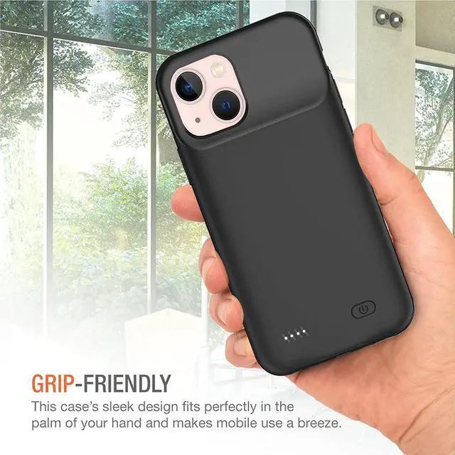 Alt view image 7 of 7 - Battery Case iPhone 13 Mini, 6500mAh Slim Portable Rechargeable Protective Battery Pack Cover Power Bank Charging Case Compatible with iPhone 13 Mini (5.4 inch) Extended Battery Charger Case (Black)