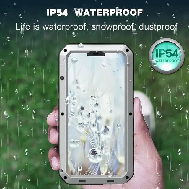 Alt view image 5 of 7 - for iPhone 13 Pro Max Case,360 Full Body Protective Heavy Duty Shockproof Tough Armour Aluminum Metal Case with Silicone Built-in Screen Protector for iPhone 13 Pro Max 6.7" - Silver