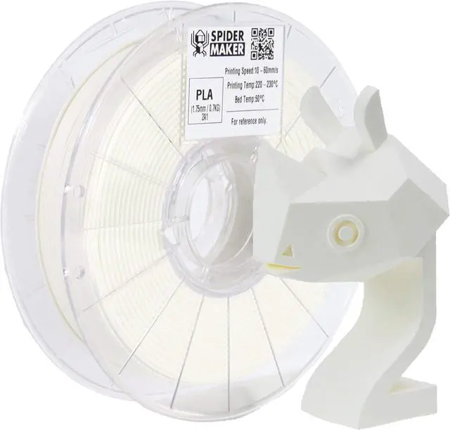Main image of SpiderMaker 3D Matte PLA Filament - Matte Finish with Incredible Vibrant Colors - Compatible with Bambulabs AMS - 1.75 mm PLA, 700g, Dimensional Accuracy +/- 0.03mm (Paper White)