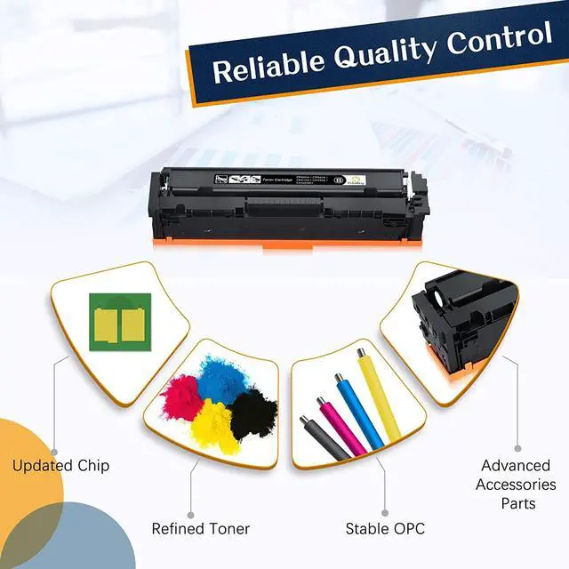 Alt view image 6 of 7 - Colorking Compatible Toner Cartridge Replacement for HP 202X 202A Toner Cartridges for HP Color Laserjet Pro MFP M281fdw M281cdw M254dw 281fdw M254 M281 Printer (Black Cyan Yellow Magenta, 4 Pack)