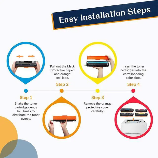 Alt view image 7 of 7 - Colorking Compatible Toner Cartridge Replacement for HP 202X 202A Toner Cartridges for HP Color Laserjet Pro MFP M281fdw M281cdw M254dw 281fdw M254 M281 Printer (Black Cyan Yellow Magenta, 4 Pack)